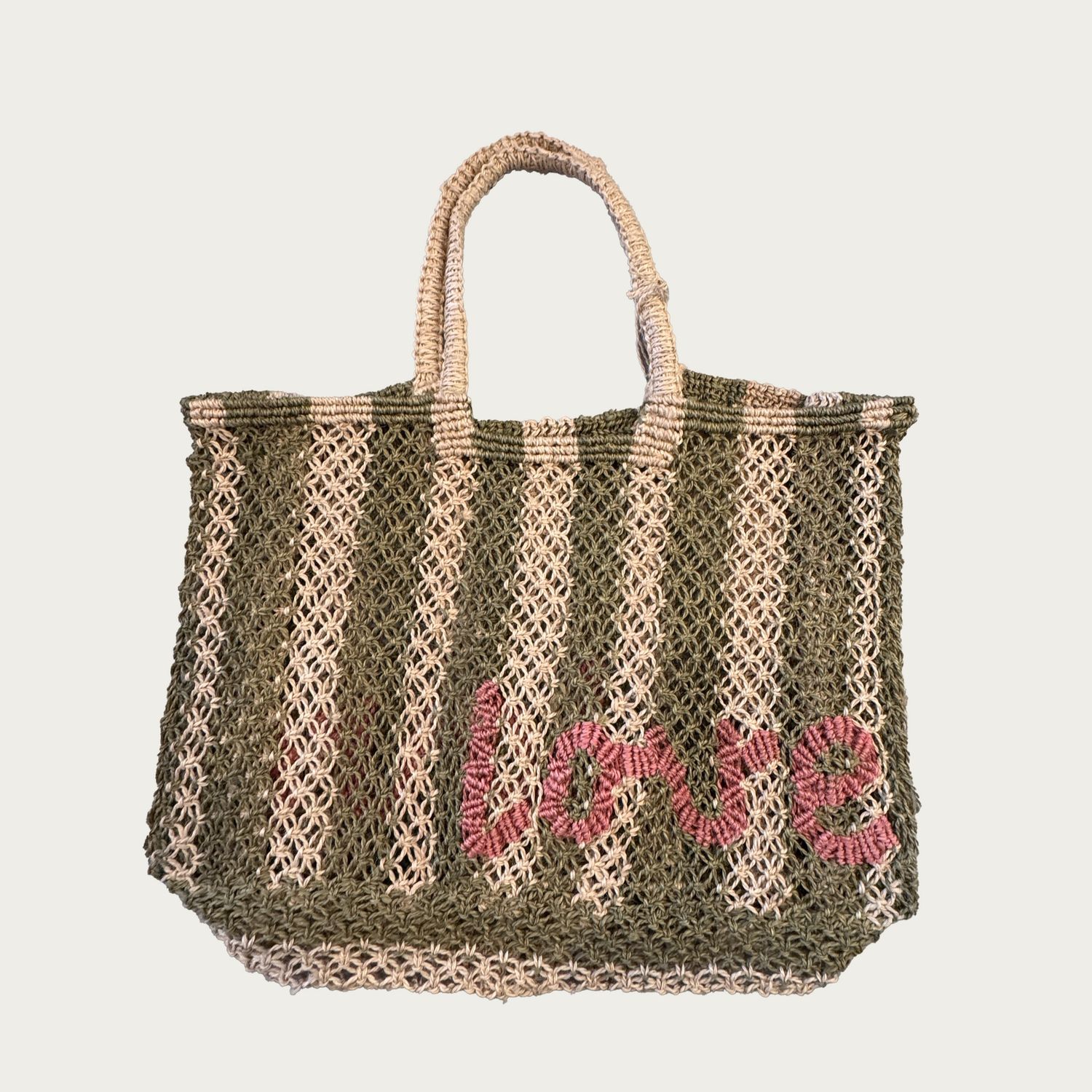 LAVINIA BAG | LOVE, Colour: NATURAL/ ARMY/ PINK
