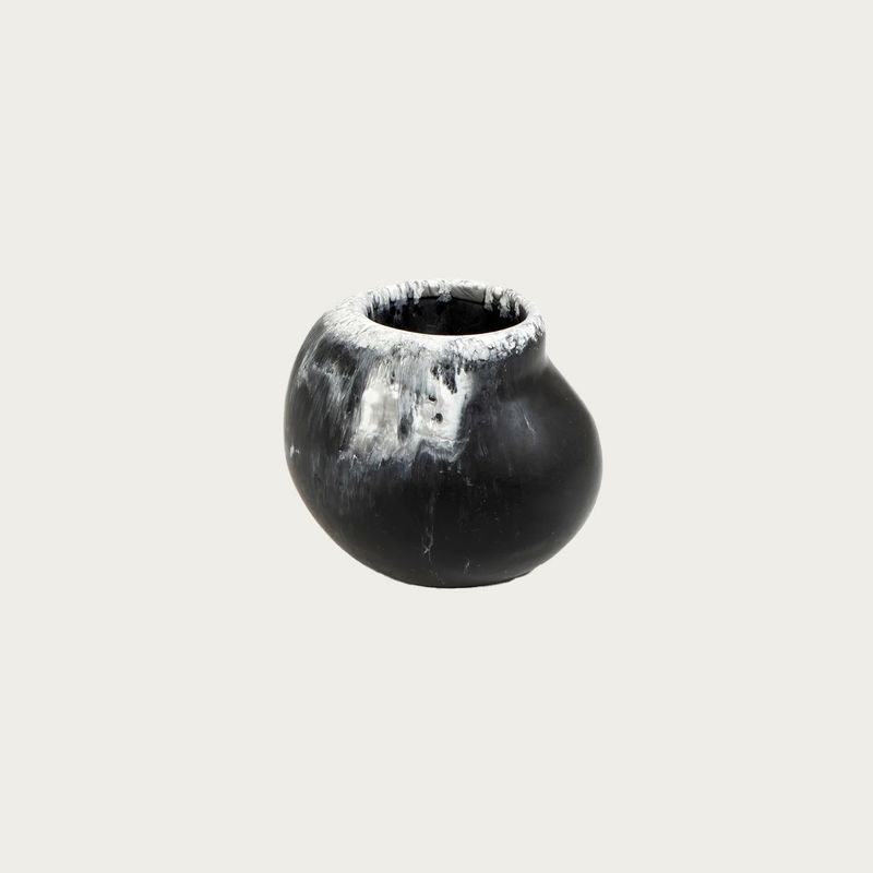 MEDIUM MOSS VASE | BLACK MARBLE
