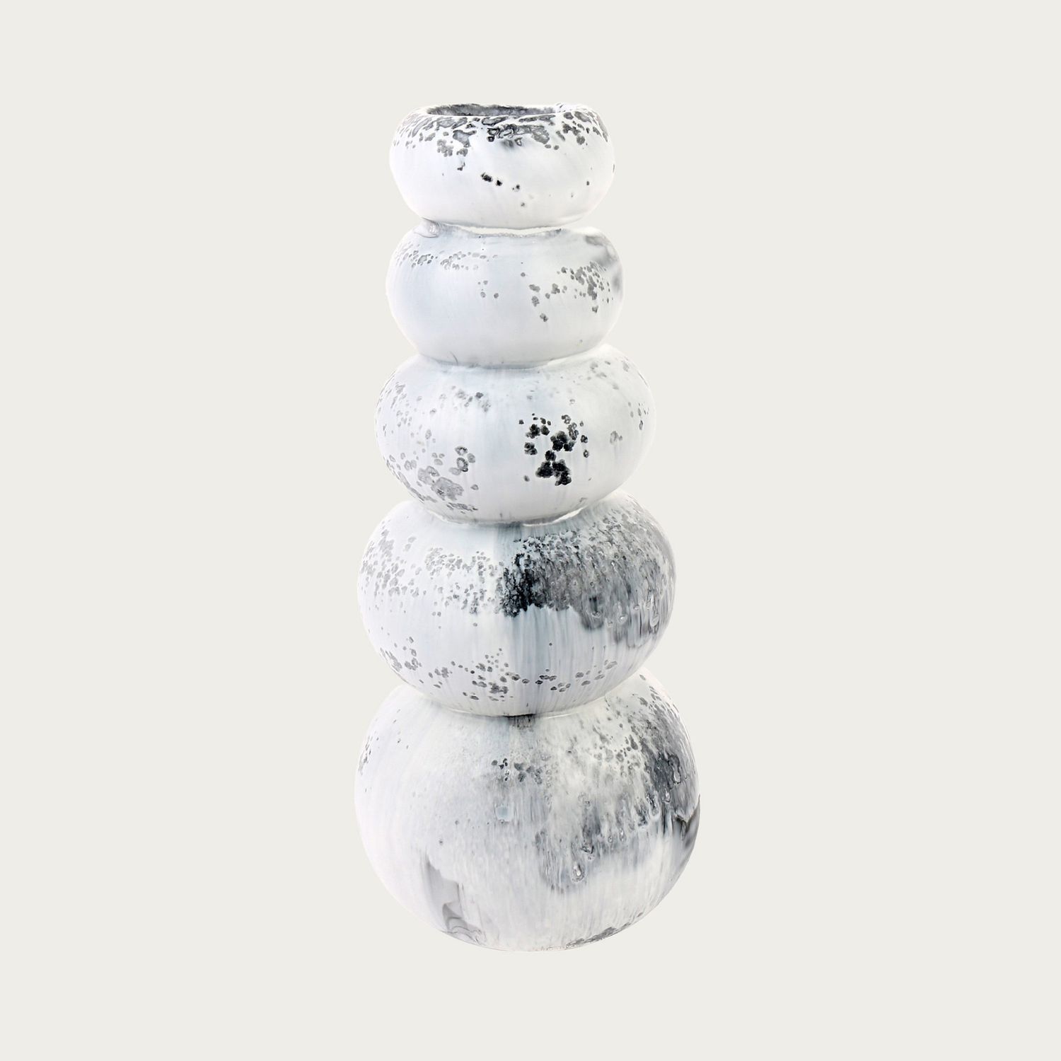 PEARL TOWER VASE | WHITE MARBLE