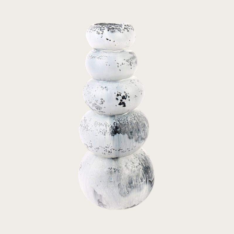PEARL TOWER VASE | WHITE MARBLE