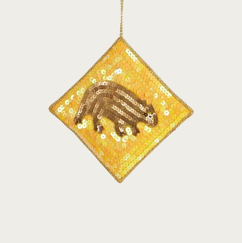 WOMBAT CROSSING SEQUIN ORNAMENT