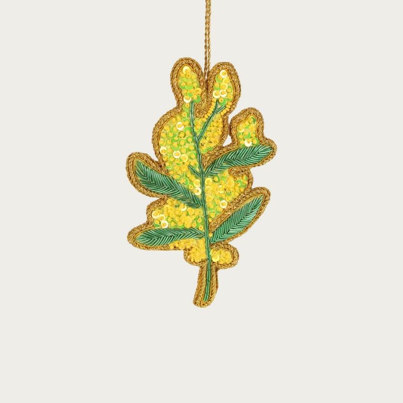 GOLDEN WATTLE SEQUIN ORNAMENT