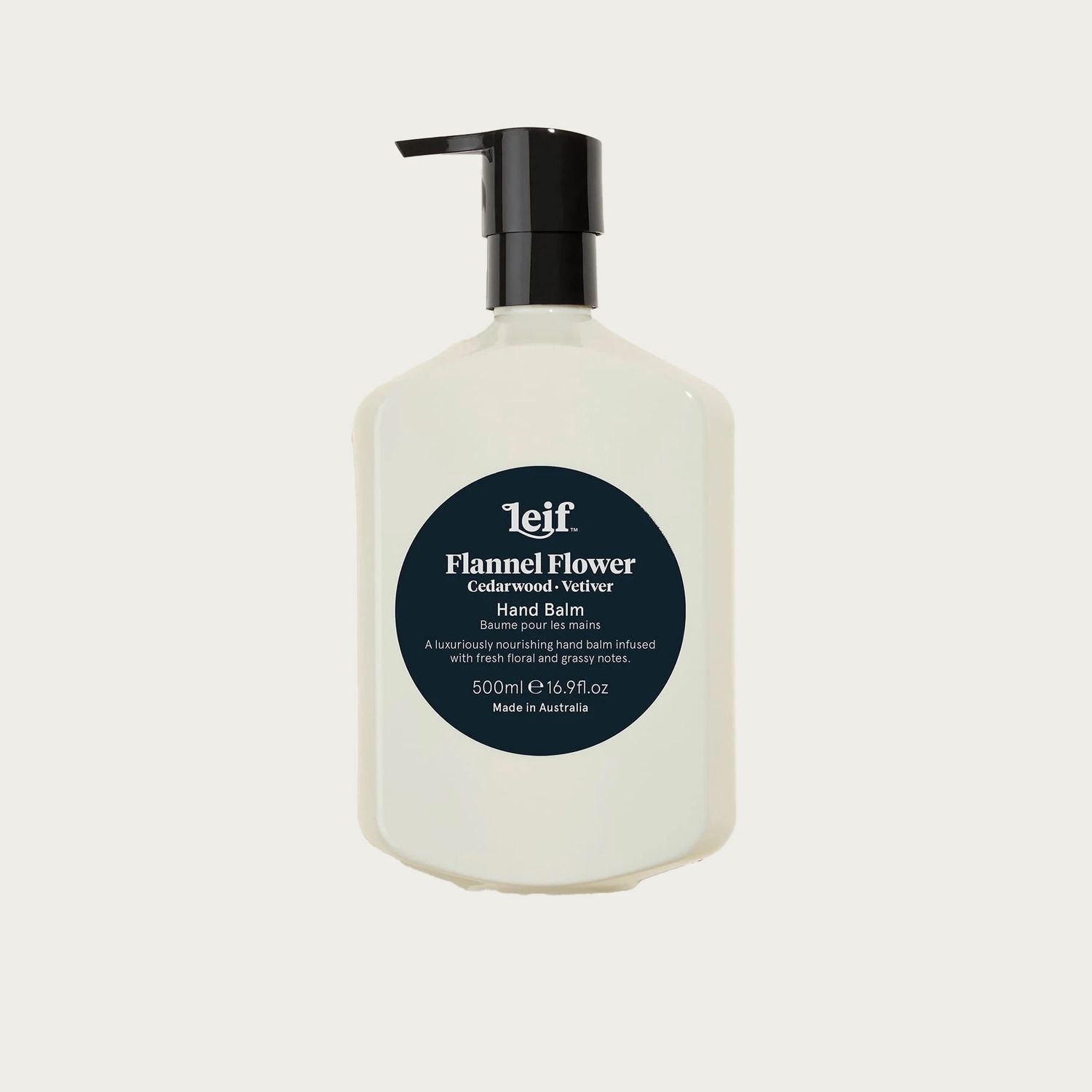 LEIF HAND BALM 500ML, Scents: FLANNEL FLOWER
