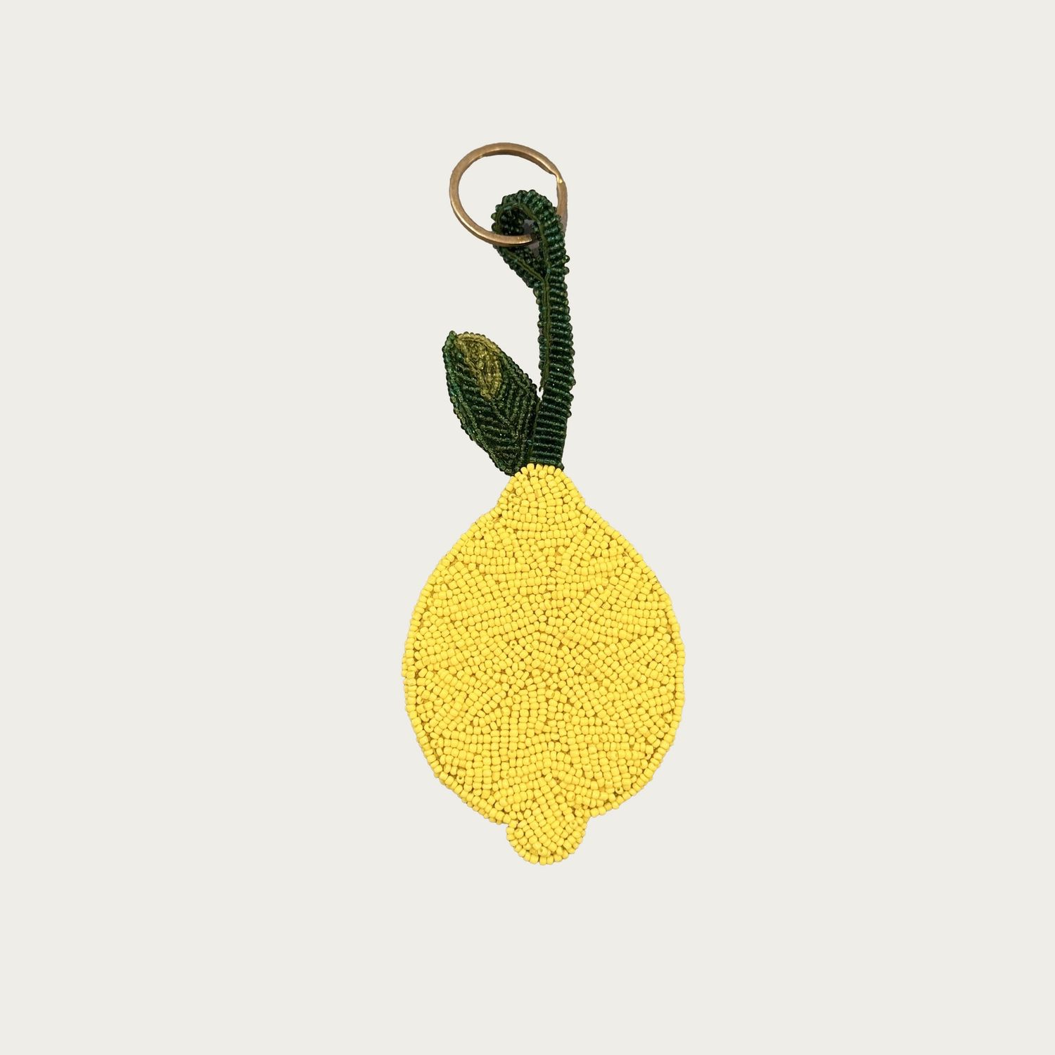 BEADED KEYRING | LEMON