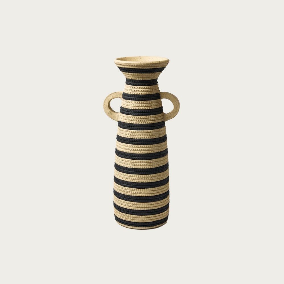 HIBO HANDLE VASE | BLACK