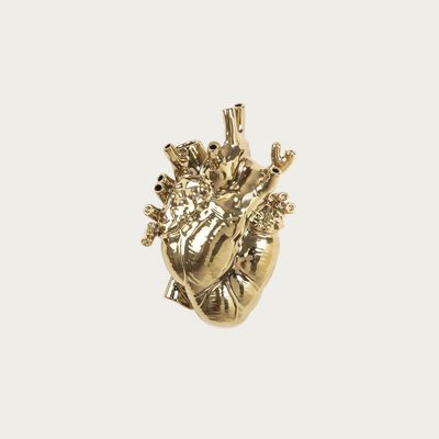 LOVE IN BLOOM HEART VASE | GOLD