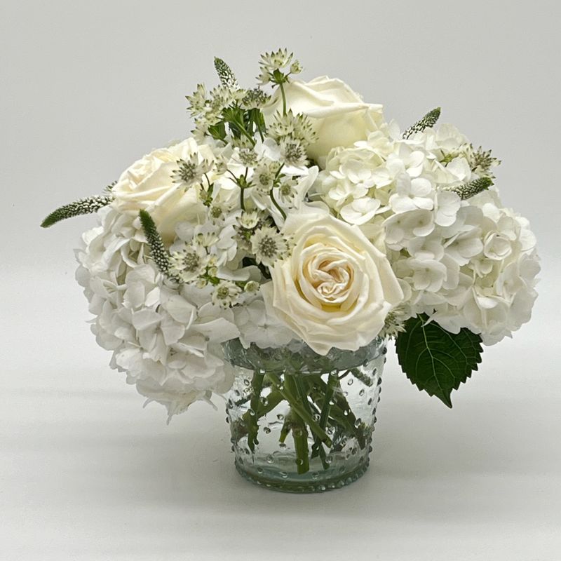 White Hydrangea Vase Arrangement
