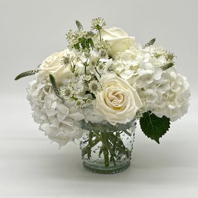 White Hydrangea Vase Arrangement