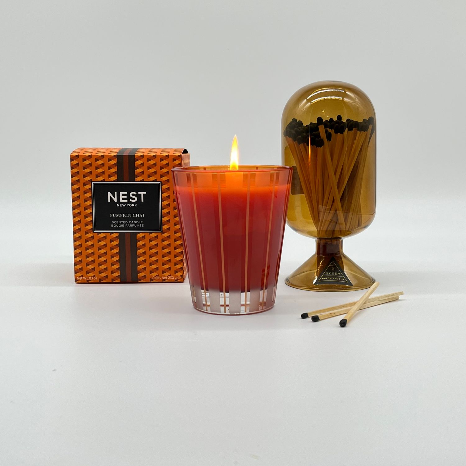 Pumpkin Chai Candle and Match Gift Set