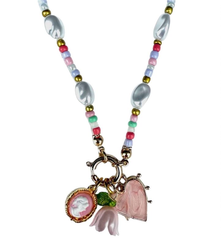 Gunner &amp; Lux Beaded Pear Floral Heart Necklace