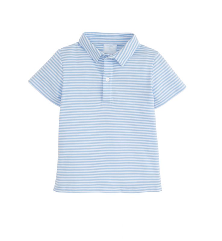 Little English SS Polo Light Blue Stripe