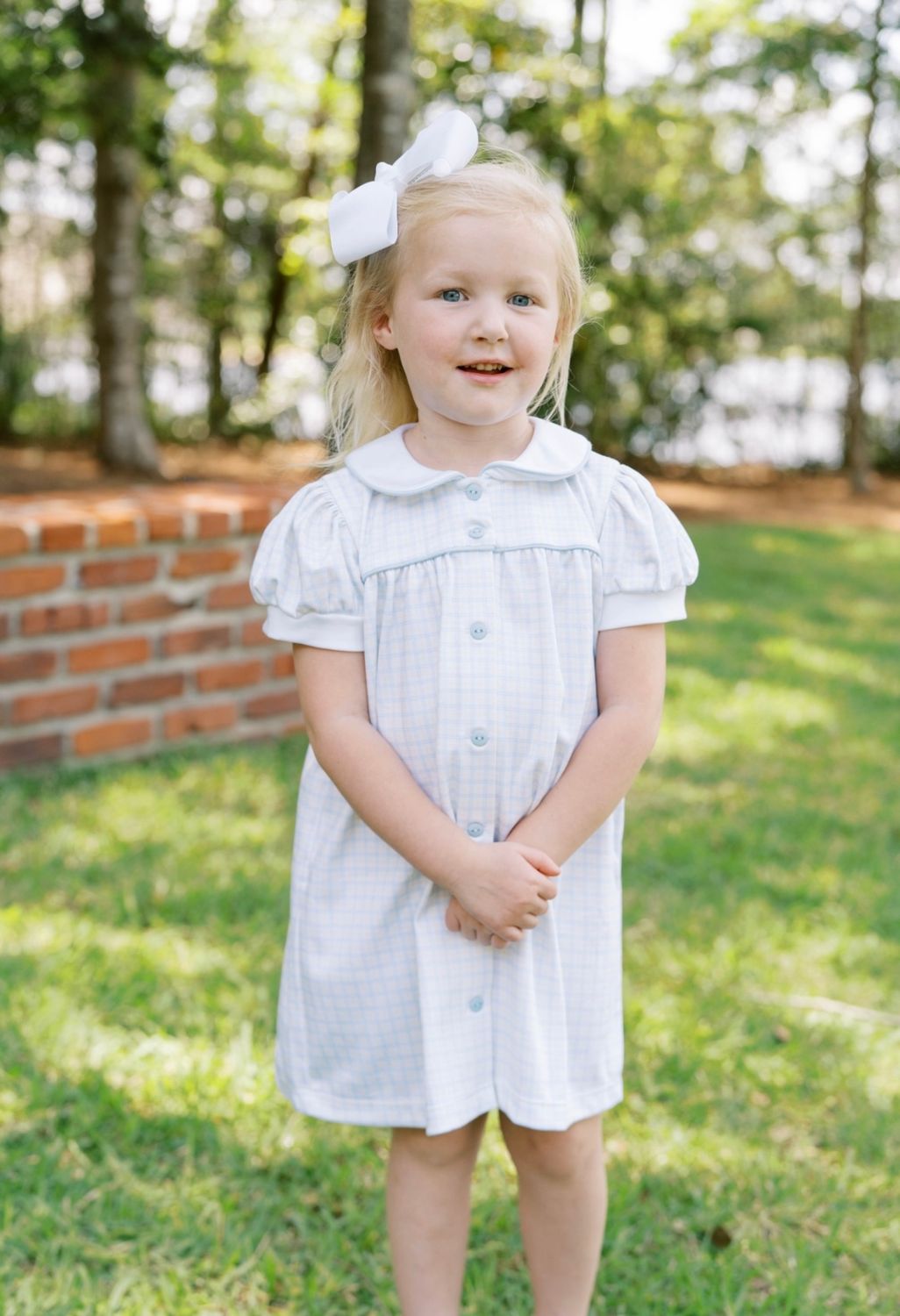 SS26 Lullaby Set Cornflower Check Breccan Dress