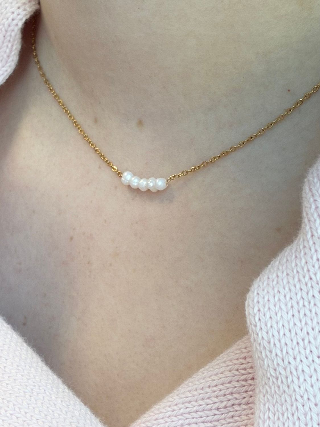Francis &amp; Friends Kitty 5 Pearl Necklace