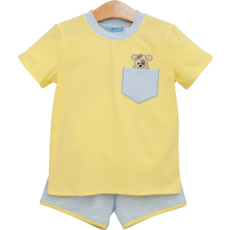 SS26 Trotter Street Kids Puppy Paws Short Set
