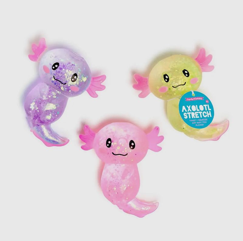 Cupcakes &amp; Cartwheels Squishy Glitter Axolotl Toy
