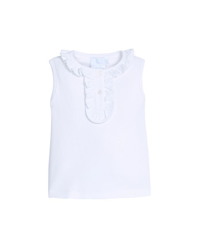 Little English Ruffled Henley White