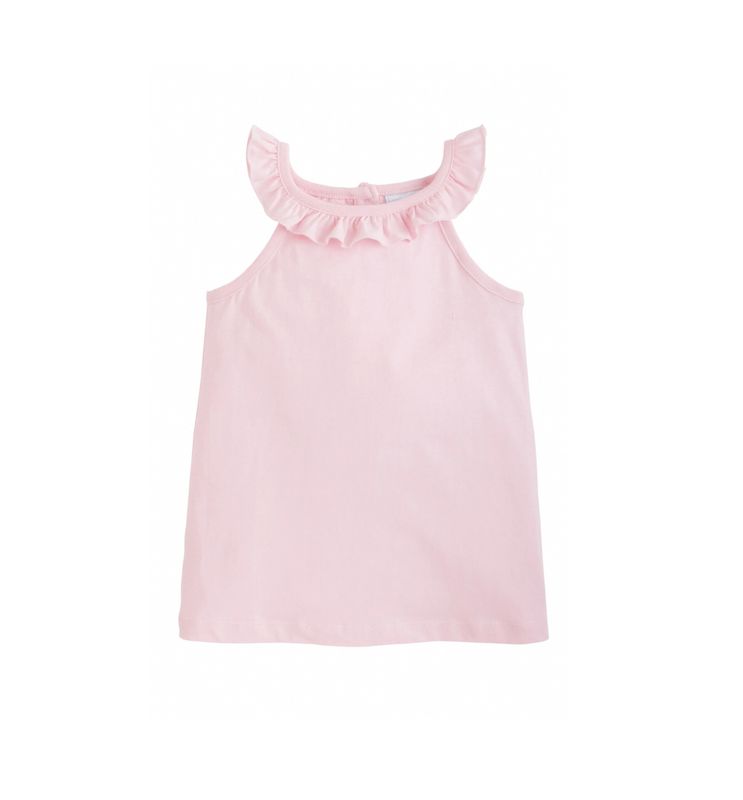 Little English Ruffled Tank Top Light Pink