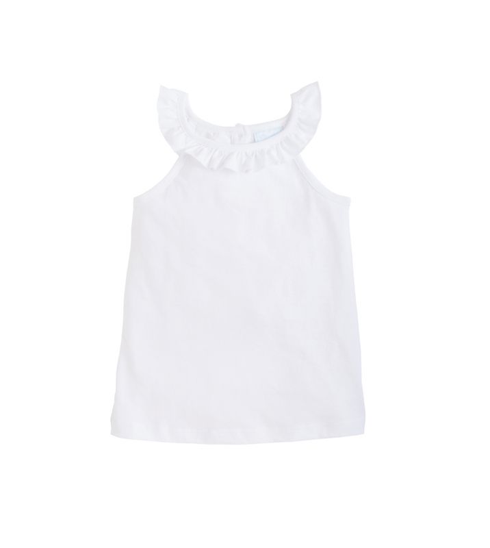 Little English Ruffled Tank Top White