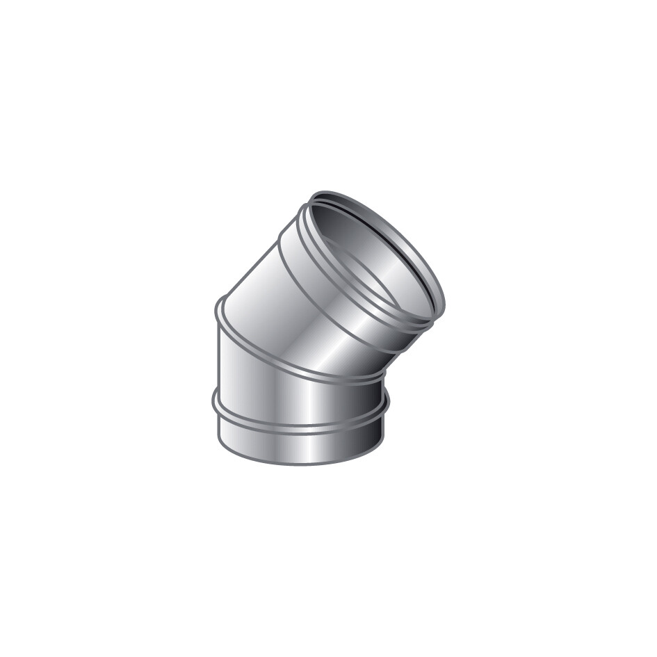 CURVA 45 GRADI MONO PARETE, INOX 316 L BA
