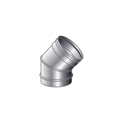 CURVA 45 GRADI MONO PARETE, INOX 316 L BA