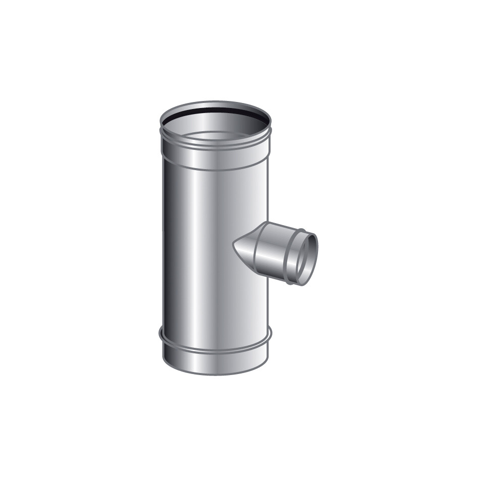 RACCORDO T 90 GRADI RIDOTTO 80 MONO PARETE, INOX 316 L BA