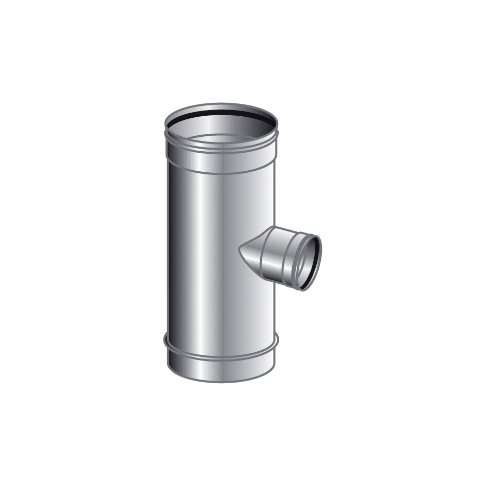 RACCORDO T 90 GRADI RIDOTTO 80 F MONO PARETE, INOX 316 L BA