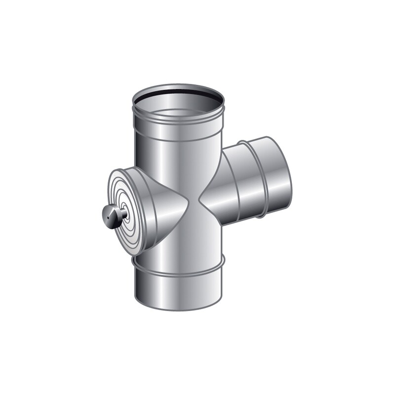 RACCORDO T 90 GRADI CON ISPEZIONE LATO OPPOSTA MONO PARETE, INOX 316 L BA