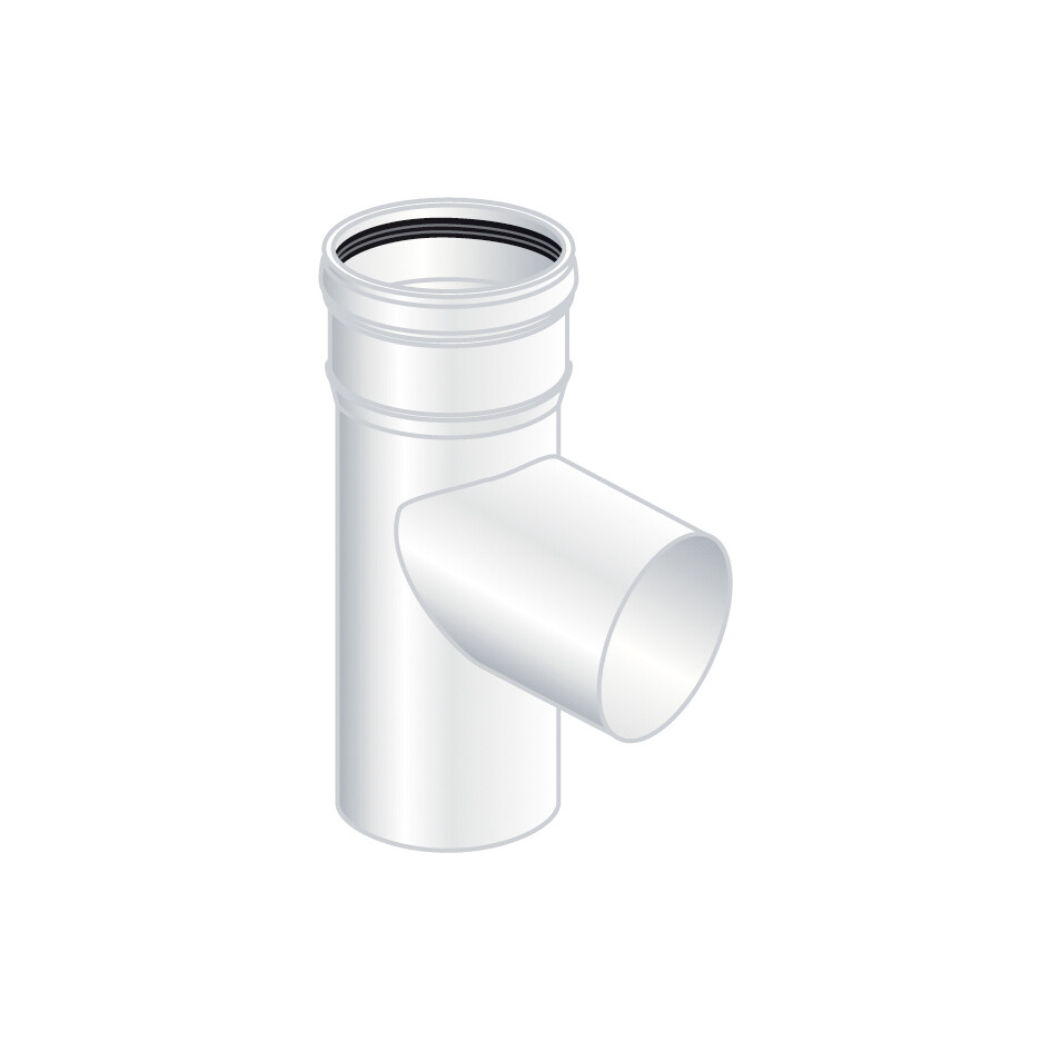 RACCORDO T 87 GRADI MONO PARETE PLASTICA