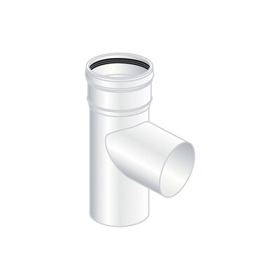 RACCORDO T 87 GRADI MONO PARETE PLASTICA