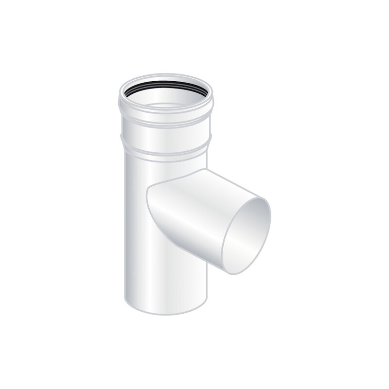 RACCORDO T 87 GRADI MONO PARETE PLASTICA