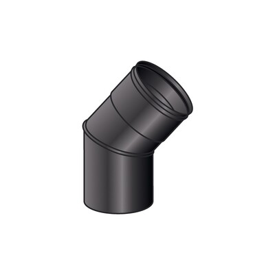 CURVA 45 GRADI MONO PARETE, FERRO 1.2 VERNICIATO NERO