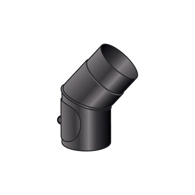 CURVA 45 GRADI ISPEZIONABILE MONO PARETE, FERRO 2.0 VERNICIATO NERO