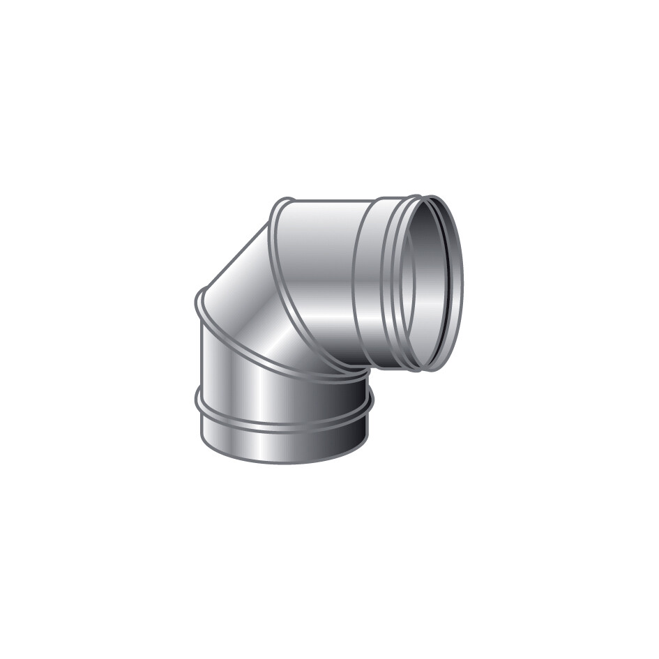CURVA 90 GRADI MONO PARETE, INOX 316 L BA