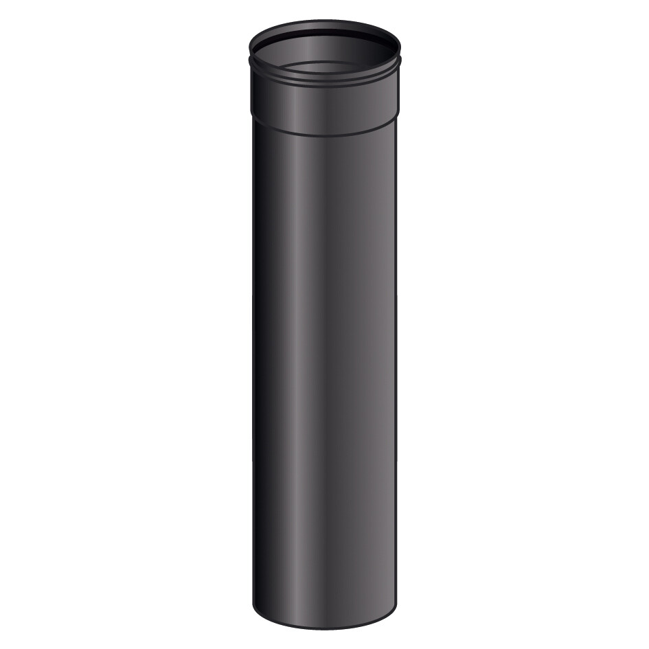 TUBO 1 MT MONO PARETE, FERRO 1.2 VERNICIATO NERO