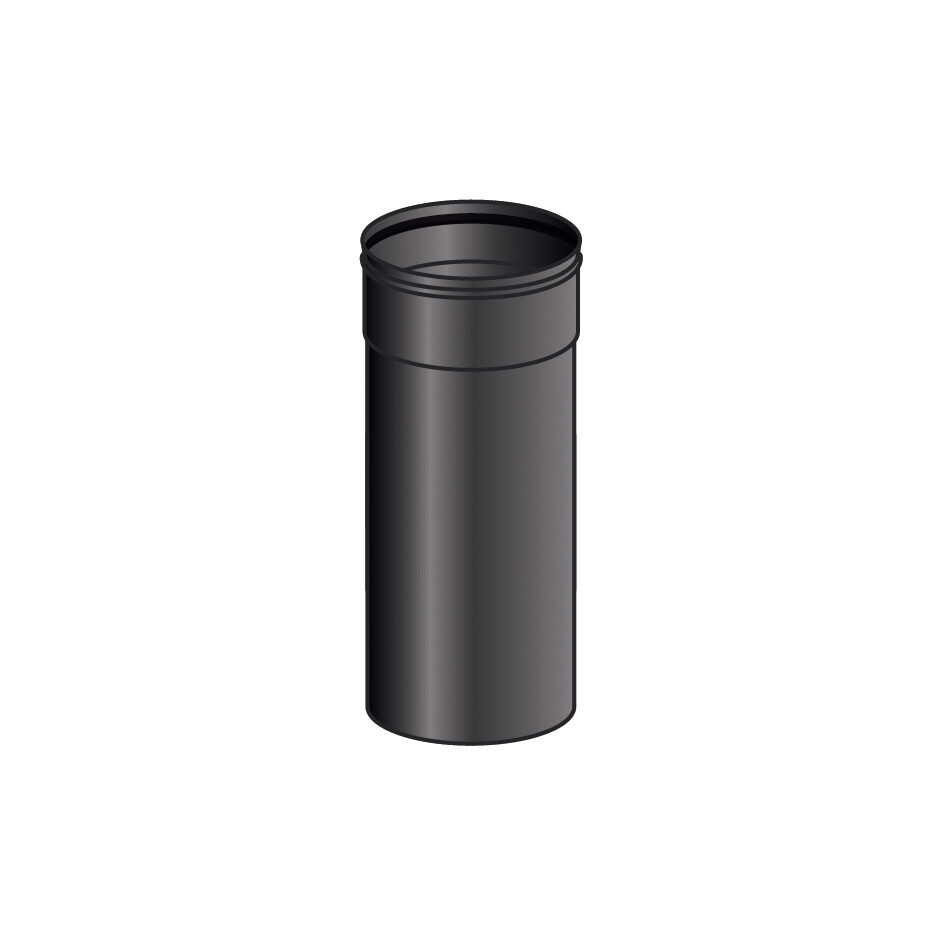 TUBO 0.5 MT MONO PARETE, FERRO 1.2 VERNICIATO NERO
