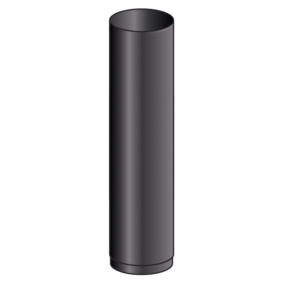 TUBO 1 MT MONO PARETE, FERRO 2.0 VERNICIATO NERO