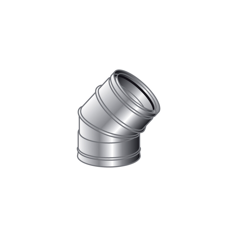 CURVA 45 GRADI INOX INTERCAPEDINE ARIA