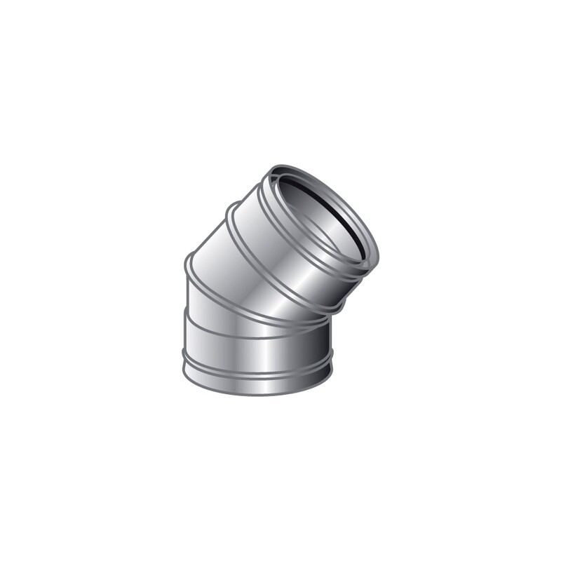 CURVA 45 GRADI INOX INTERCAPEDINE ARIA