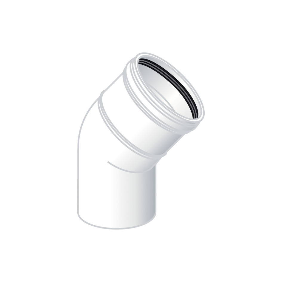CURVA 45 GRADI MONO PARETE PLASTICA