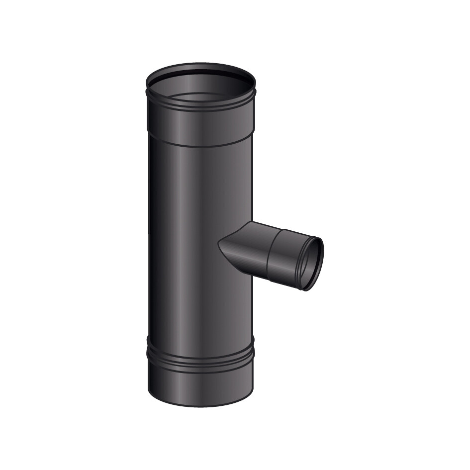 RACCORDO T 90 GRADI FFM RIDOTTO F MONO PARETE, FERRO 1.2 VERNICIATO NERO