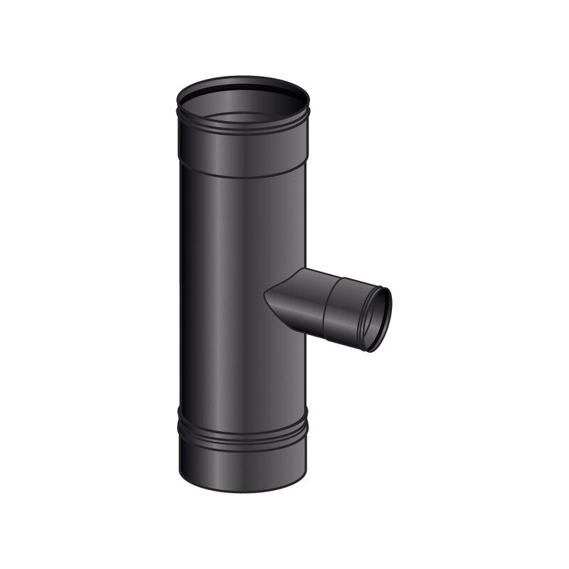 RACCORDO T 90 GRADI FFM RIDOTTO F MONO PARETE, FERRO 1.2 VERNICIATO NERO