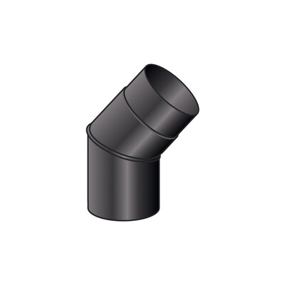 CURVA 45 GRADI MONO PARETE, FERRO 2.0 VERNICIATO NERO