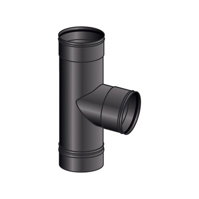RACCORDO T 90 GRADI FFM CON TAPPO CIECO MONO PARETE, FERRO 1.2 VERNICIATO NERO