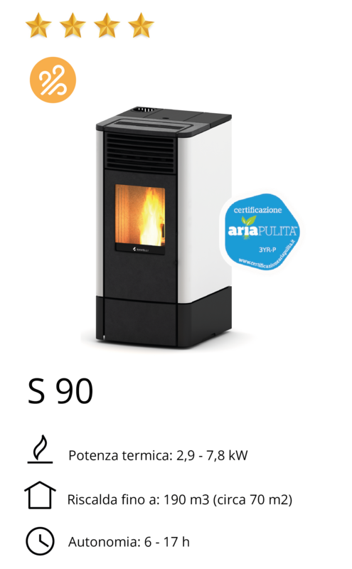 STUFA A PELLET RAVELLI MOD. S 90