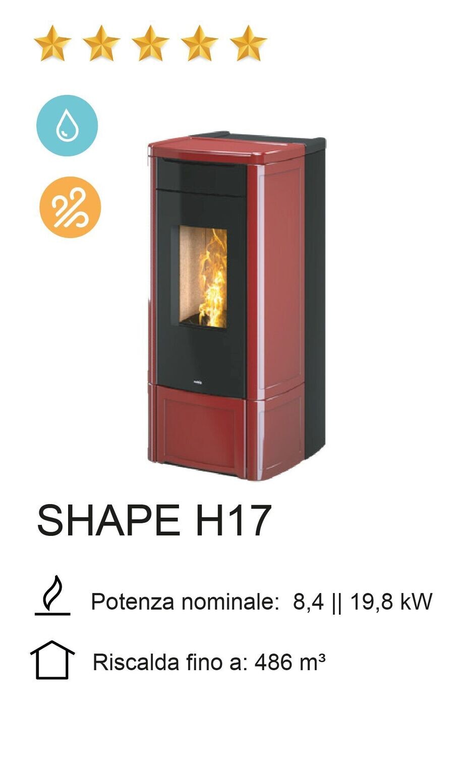 STUFA A PELLET NOBIS MOD. SHAPE H17