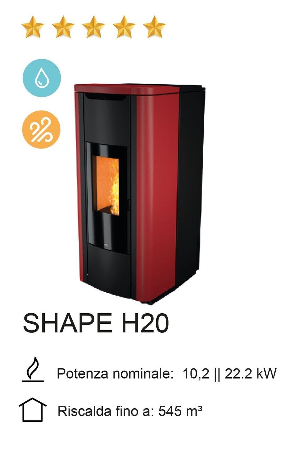 STUFA A PELLET NOBIS MOD. SHAPE H20