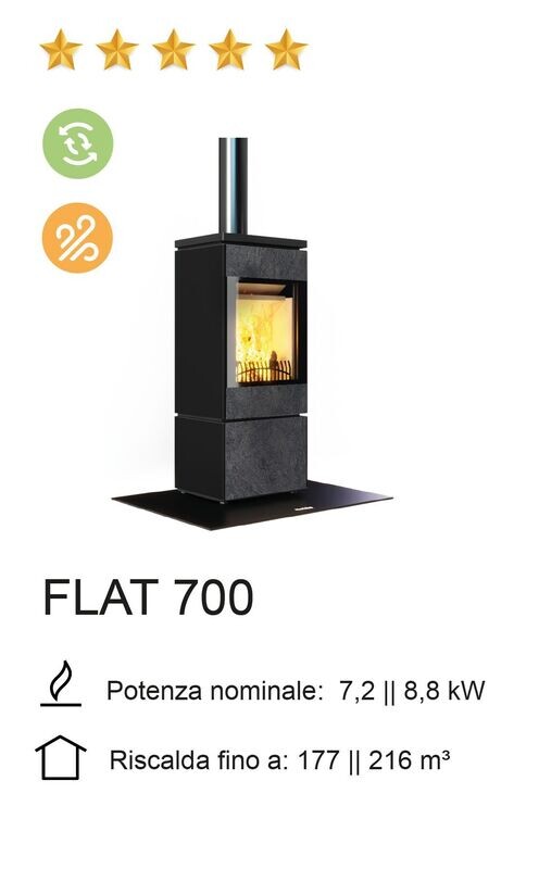 STUFA A LEGNA NOBIS MOD. FLAT 700