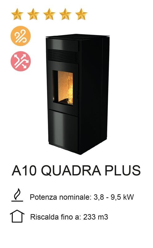 STUFA A PELLET NOBIS MOD. A 10 PLUS QUADRA 10 KW