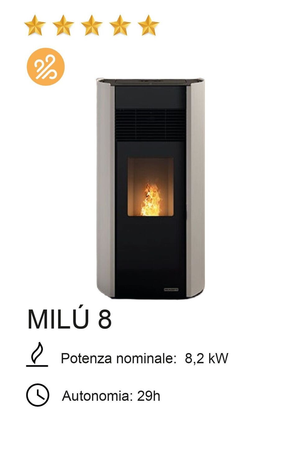 STUFA A PELLET PALAZZETTI MOD. MILÚ 8