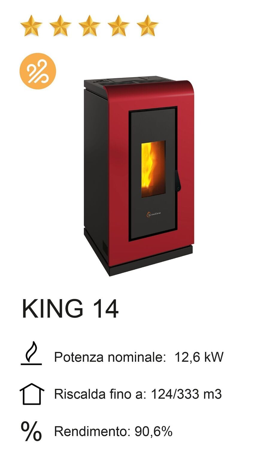 STUFA A PELLET TERMOVANA MOD. KING 14
